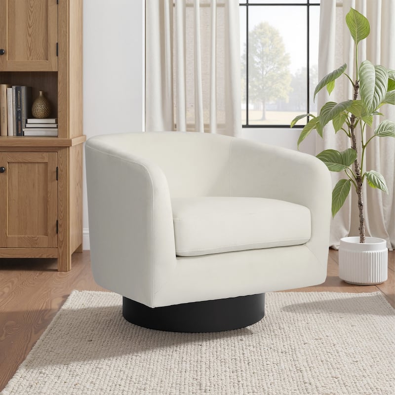 UIXE 360° Swivel Barrel Accent Chair Velvet Armchair For Living Room