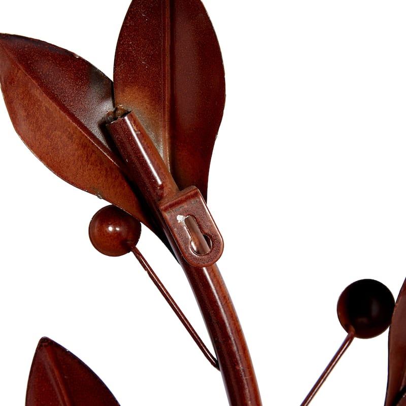 Metal Leaf Vine Home Wall Decor - Set of 2 Brown - Roche River Decor