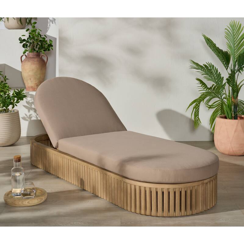 SAFAVIEH Couture Arielle Eucalyptus Wood Sun Lounger - 28"W x 82"D x 13"H