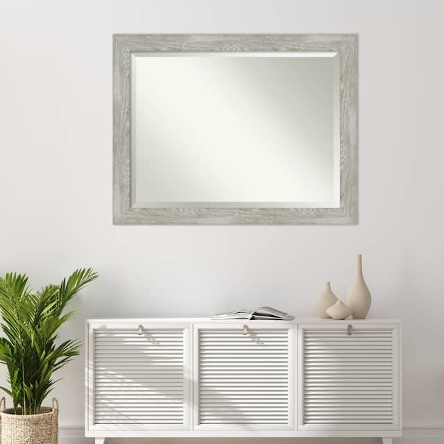 Dove Grey-washed Bathroom Vanity Wall Mirror