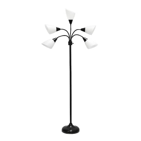 Simple Designs 67" Contemporary Multi Head Medusa 5 Light Adjustable Gooseneck Floor Lamp