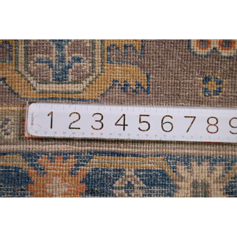 Traditional Kazak Oriental Foyer Rug Handmade Grey Wool Carpet - 2'8" x 4'2"
