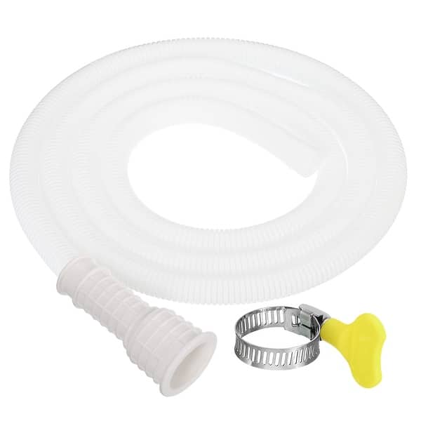 6.5ft 1625mm Universal Air Conditioner Drain Hose with Clamp, White