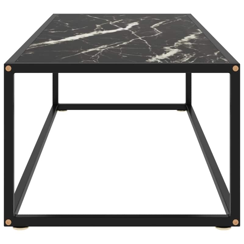 vidaXL Coffee Table Black with Black Marble Glass 47.2"x19.7"x13.8" - 47.2" x 19.7" x 13.8"