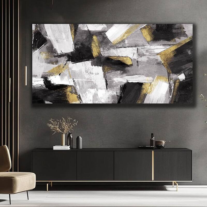 bstract Wall Decor Gold Canvas Wall Art