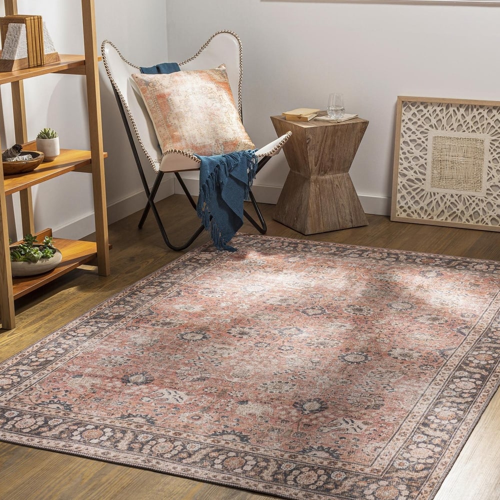 Livabliss Colin Traditional Floral & Botanical Washable Area Rug