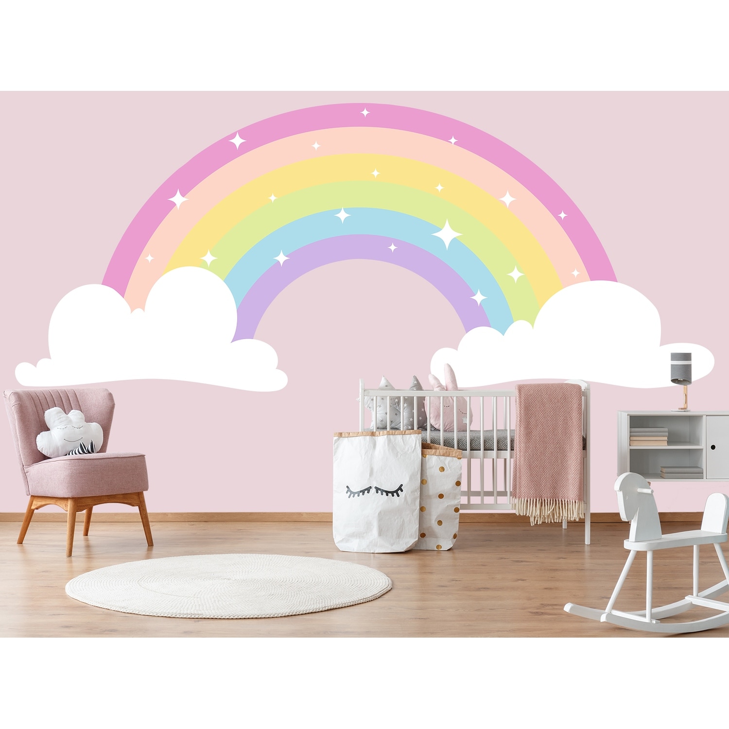 Pastel Rainbow Wall Decal Girl Nursery Decor - Bed Bath & Beyond - 34123827