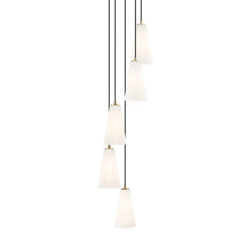Z-Lite 3043P6-5R Farrell 5 Light 12" Wide Chandelier - Modern Gold