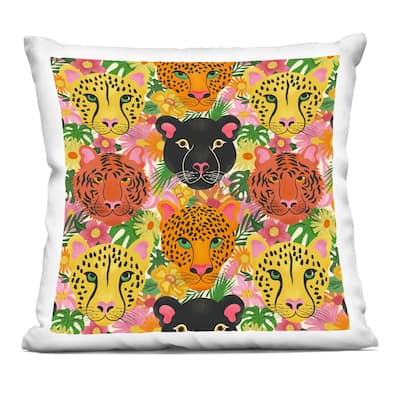 Stupell Jungle Cats Wildlife Pattern Decorative Printed Throw Pillow Design by Carrie Cantwell