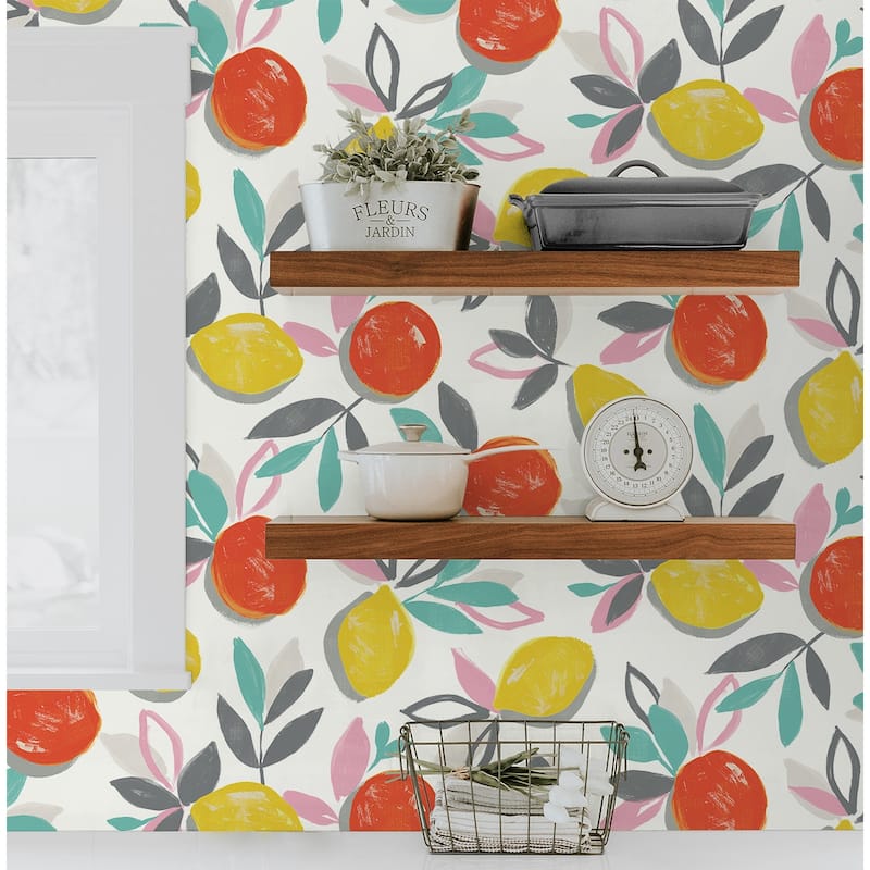 NextWall Fruit Toss Peel and Stick Wallpaper