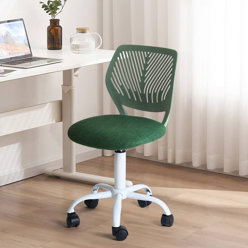 HomyLin Armless Swivel Kids Desk Chair with Mesh Padded Seating