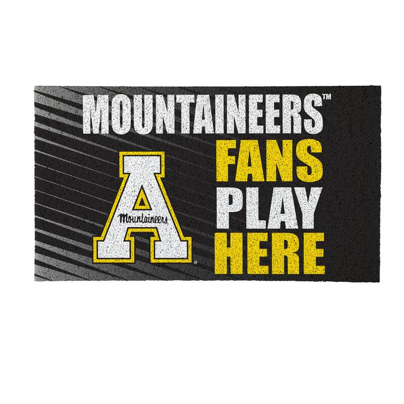 28 in. x 16 in. Appalachian State University "Fans Play Here" PVC Door Mat
