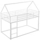 preview thumbnail 27 of 26, Twin House Bunk Bed with Slide, Ladder, and Guardrails, Metal Frame, Black