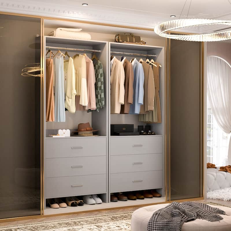 Cimly Freestanding Closet Sytem, Closet Organizer Wardrobe for Walk-in and Reach-in Closet