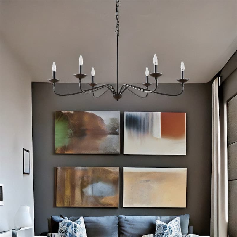 6-Light Modern Metal Chandelier