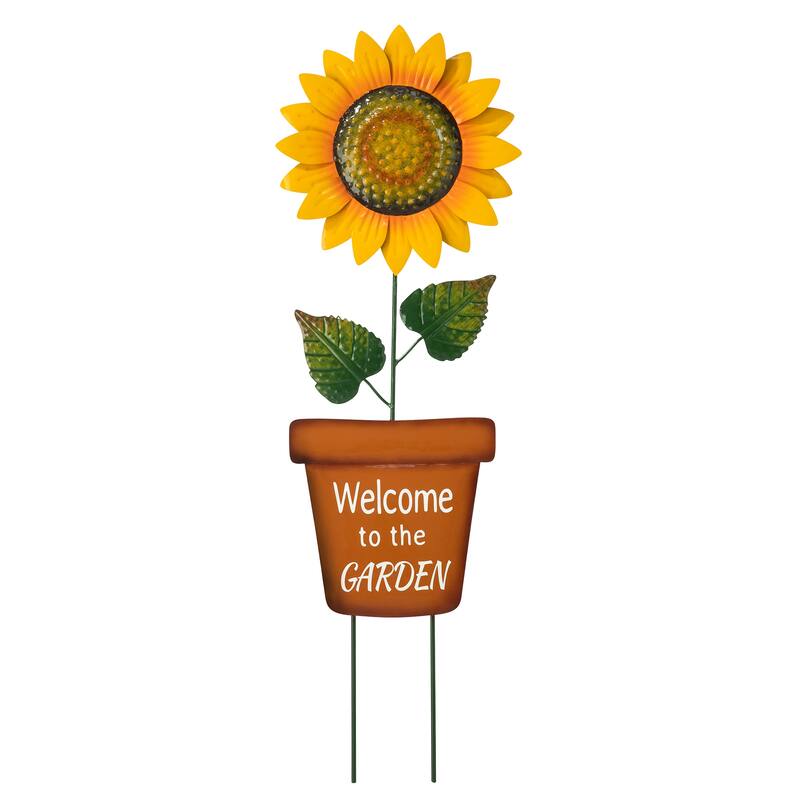 Glitzhome Fall Harvest Metal Yard Stake Hanging Decor for Thanksgiving (2-3 Functions)