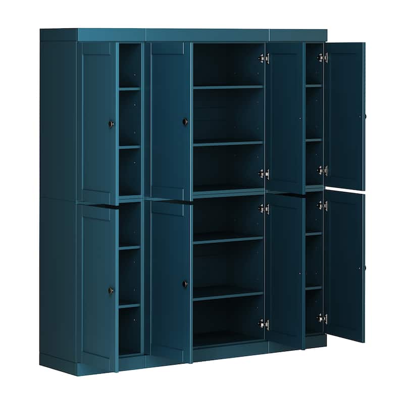 Palace Imports 100% Solid Wood 65" Pantry Cabinet with Shaker Doors and Adjustable Shelves