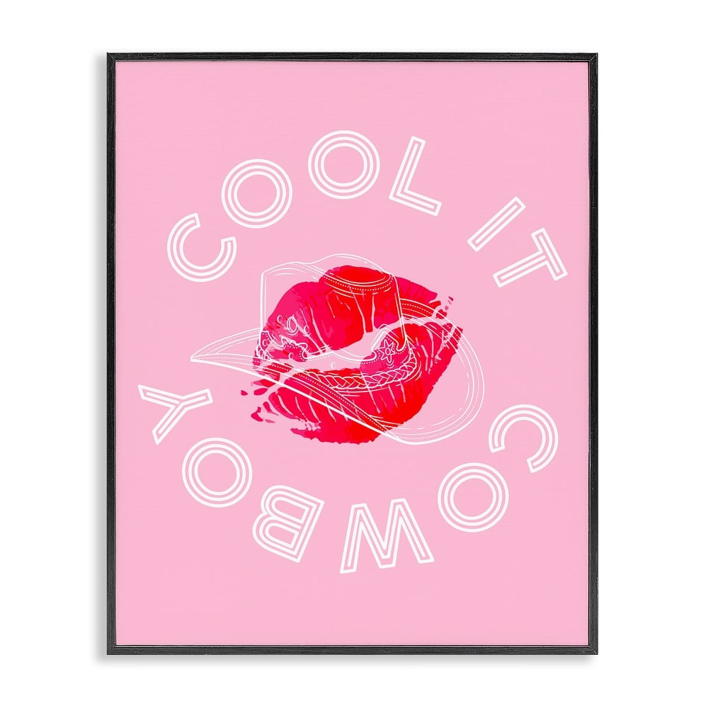 Stupell Cool It Cowboy with Kiss Framed Giclee Art Design By Lil' Rue
