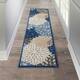 Nourison Aloha Floral Modern Indoor/Outdoor Area Rug - 2'3" x 8' Runner - Blue/Grey