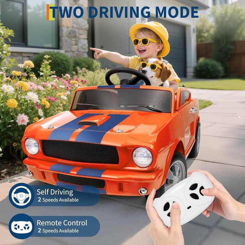 12v Electric Vehicle Licensed Shelby GT350 Ride on Car Toy for Kids Best Gifts