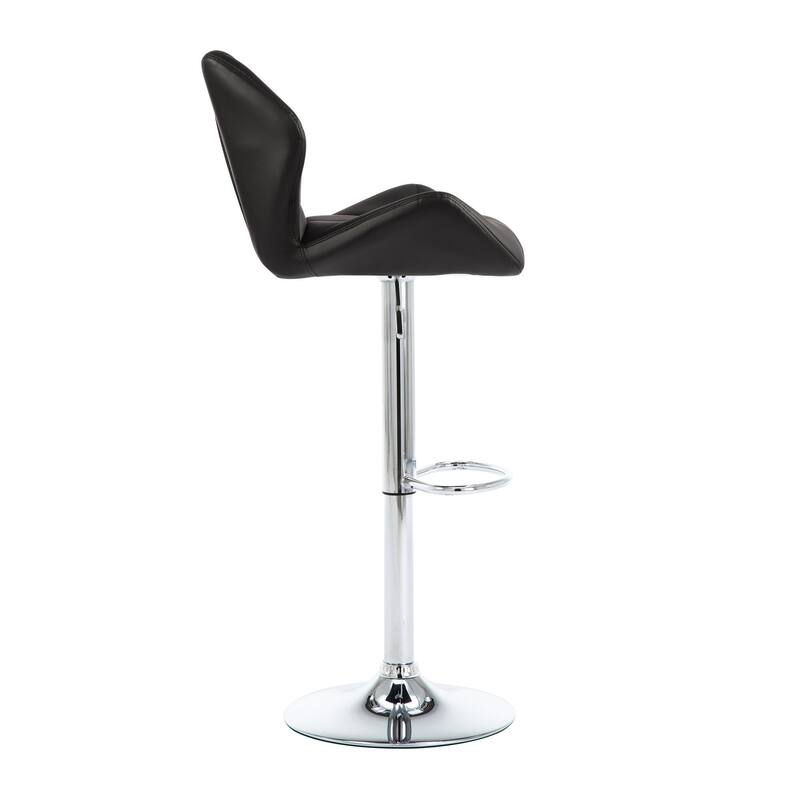 Bar Stools Adjustable Faux Leather Upholstered Counter Height Stools Set of 2