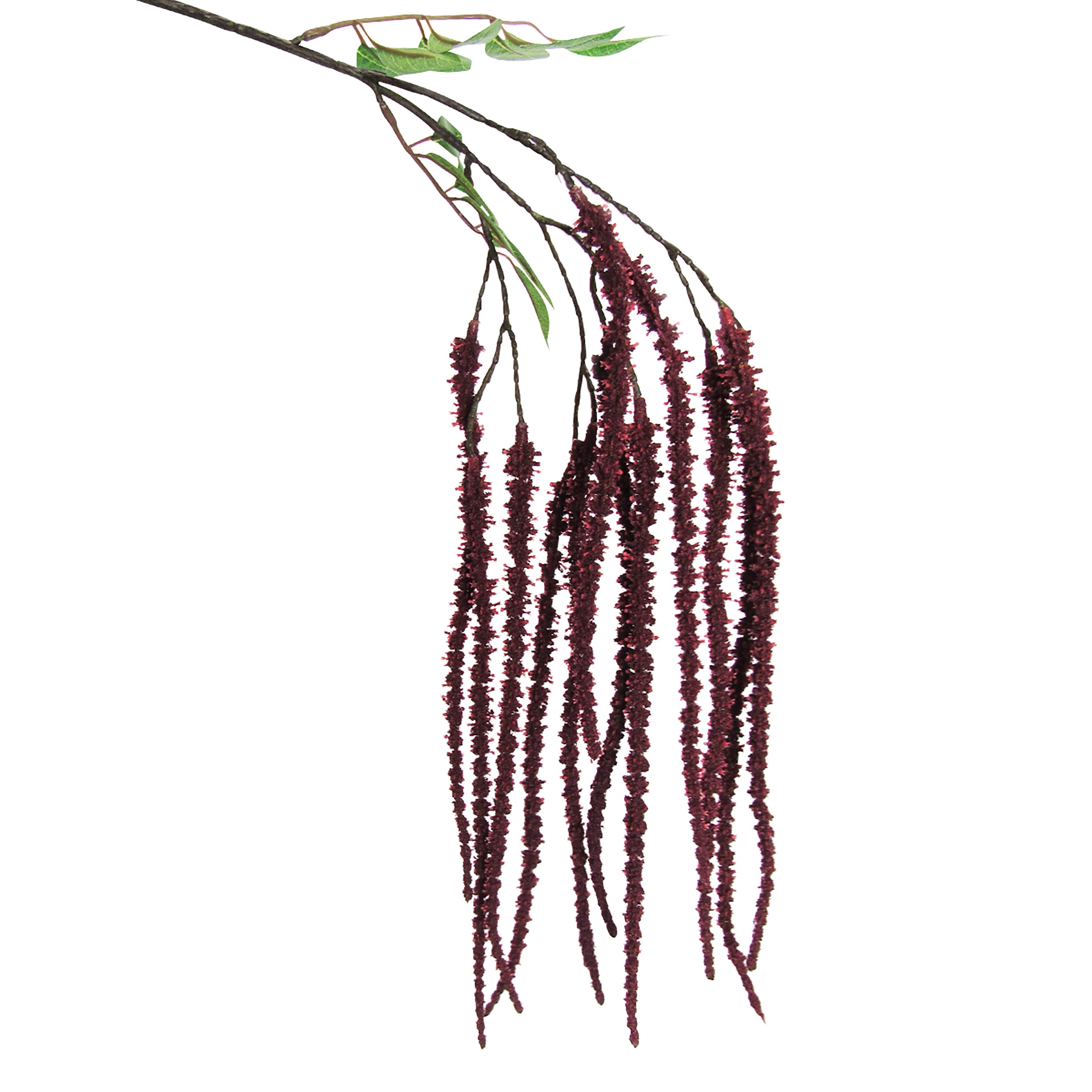 Set of 4 Burgundy Artificial Hanging Amaranthus Flower Stem Spray 37.5in - 37.5" L x 6" W x 1 ...