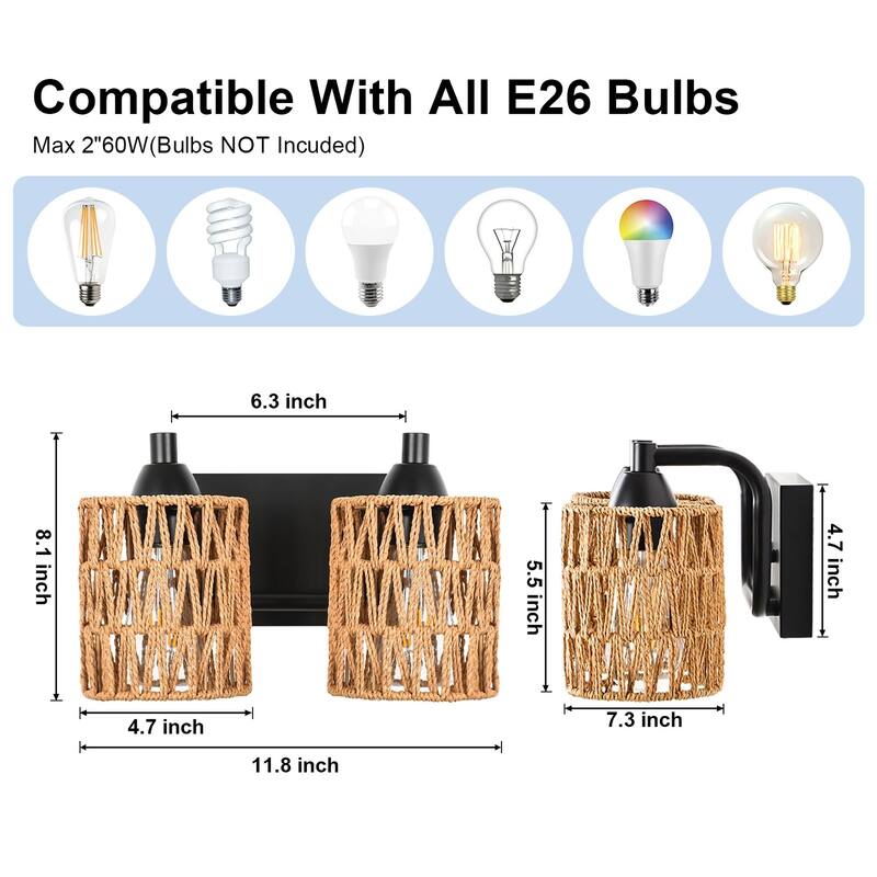 Rattan Vanity Light