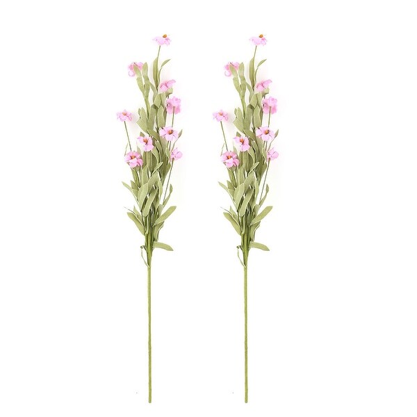 Wedding Party Foam Chrysanthemum Shaped Desk Decor Artificial Flower Pink 2 Pcs