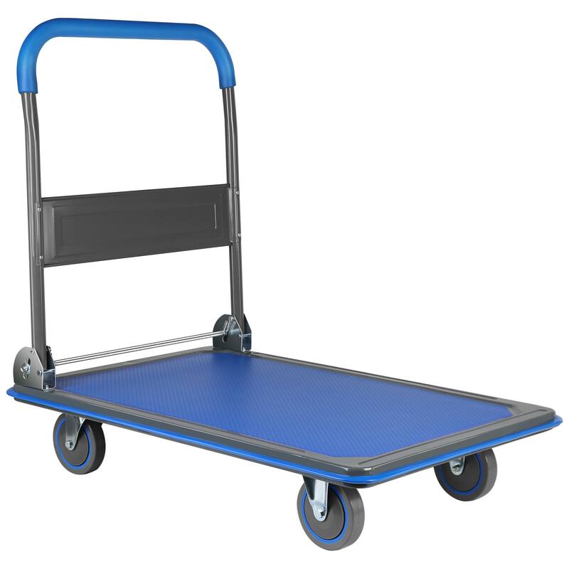 Platform Hand Truck Large Foldable Dolly Cart 360 Degree Swivel Wheels - Weight Capacity:660lbs