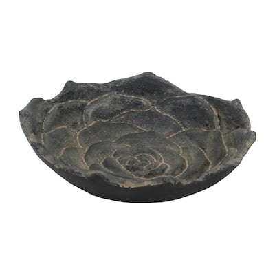 Cheung's Handmade Distressed Cast Iron Lotus Table Decor - Small