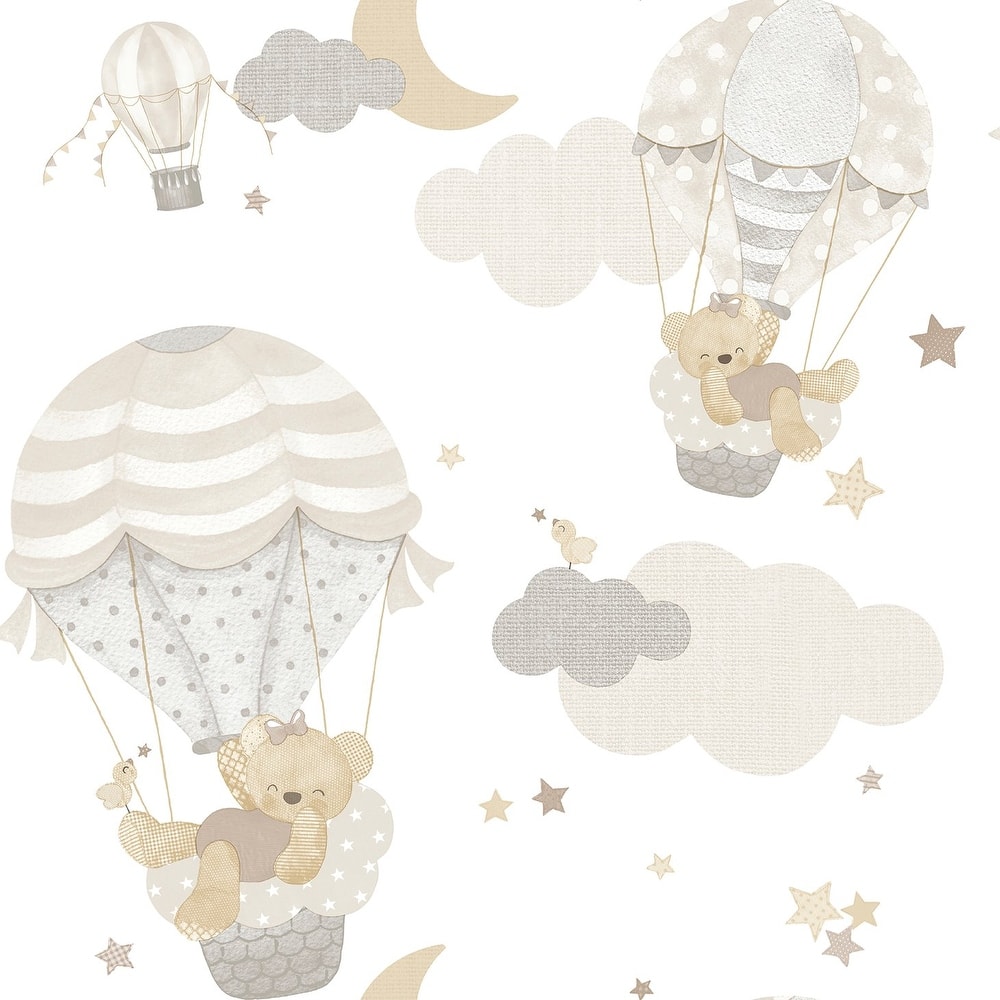 Galerie Wallcoverings Little Explorers 2 Hot Air Balloons Non-woven Matte Wallpaper Roll