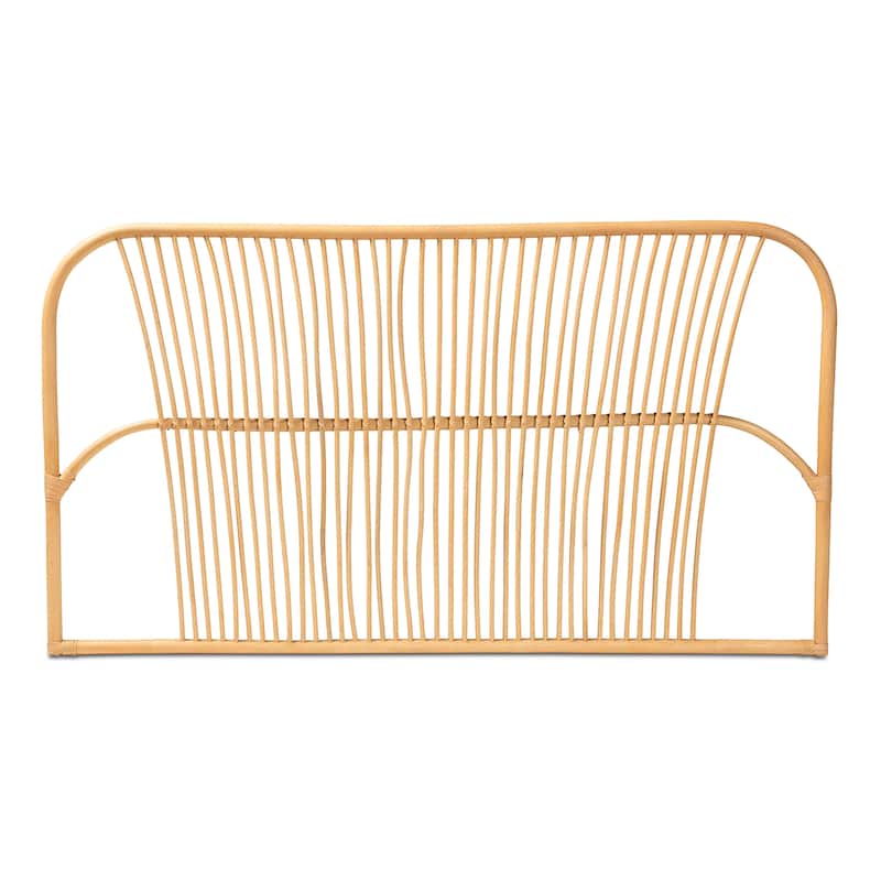 Laina Modern Bohemian Natural Rattan Wall-mountable Headboard-Queen