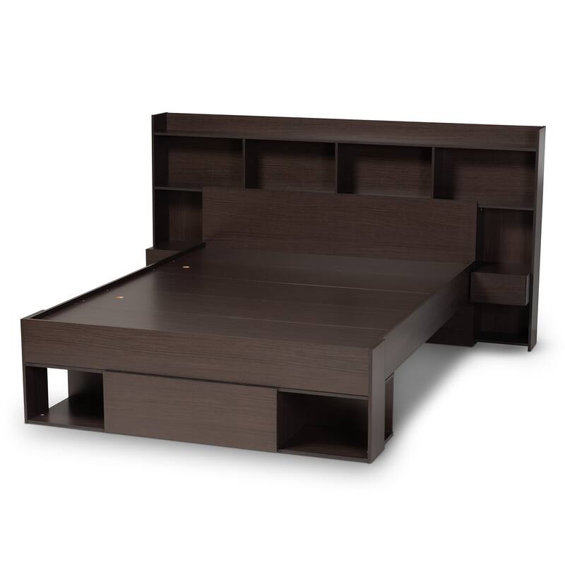 Dexton Modern & Contemporary Wood Platform Storage Bed-Queen