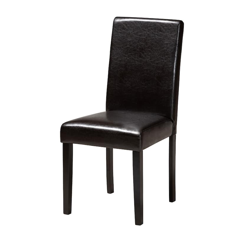 Rosi Modern Espresso Brown Faux Leather and Wood 5-Piece Dining Set