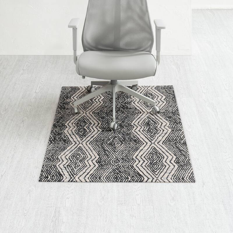 Jani 36"x48" Rug'd Chair Mat-Rug Style Office Chairmat for Carpet & Hard Floors| 0.25" Thick |Non-Slip, Foldable Desk Chair Mat - Luxor