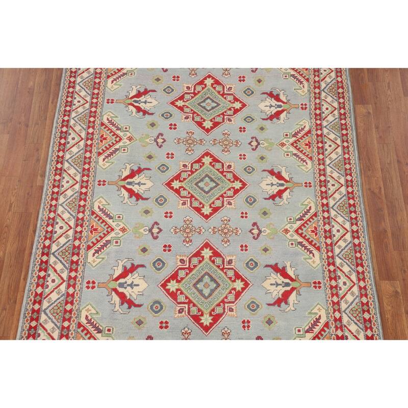 Kazak Oriental Area Rug Handmade Traditional Wool Carpet - 5'0" x 6'7"