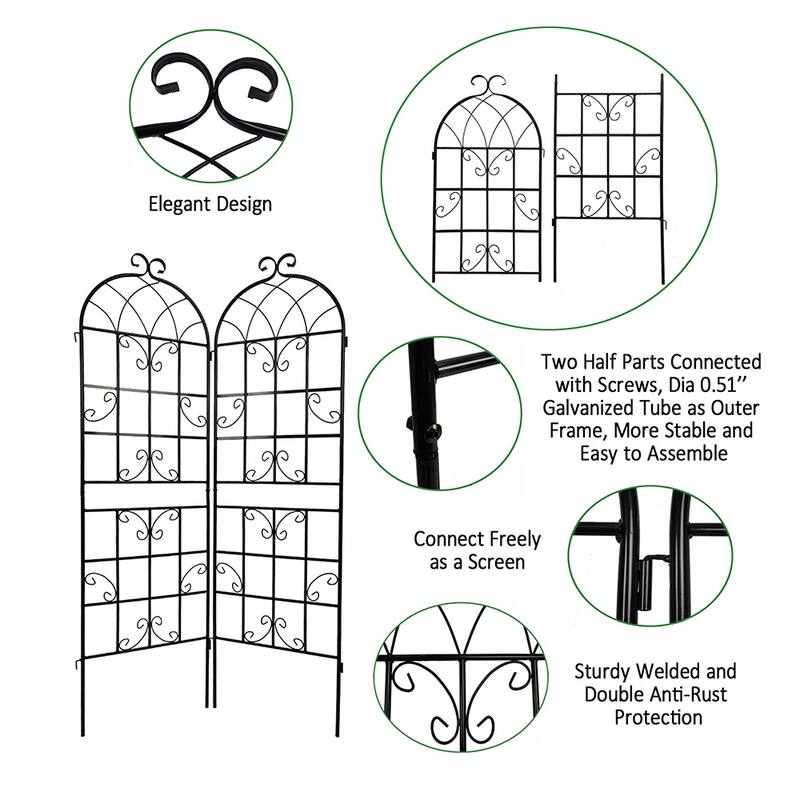 Outdoor Metal Rustproof Garden Arched Trellis for Climbing Plants
