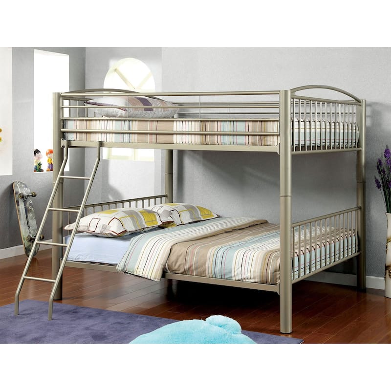 Metal Full Bunk Bed in Metallic Gold
