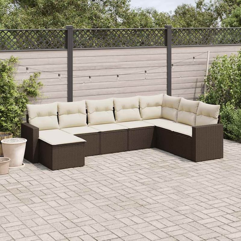 vidaXL Garden Sofa Set Brown - 21.7 x 21.7 x 14.6