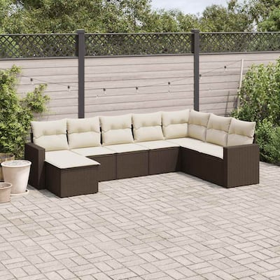 vidaXL Garden Sofa Set Brown - 21.7 x 21.7 x 14.6