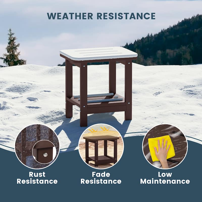 Brighton Outdoor Poly Two Shelf Side Table