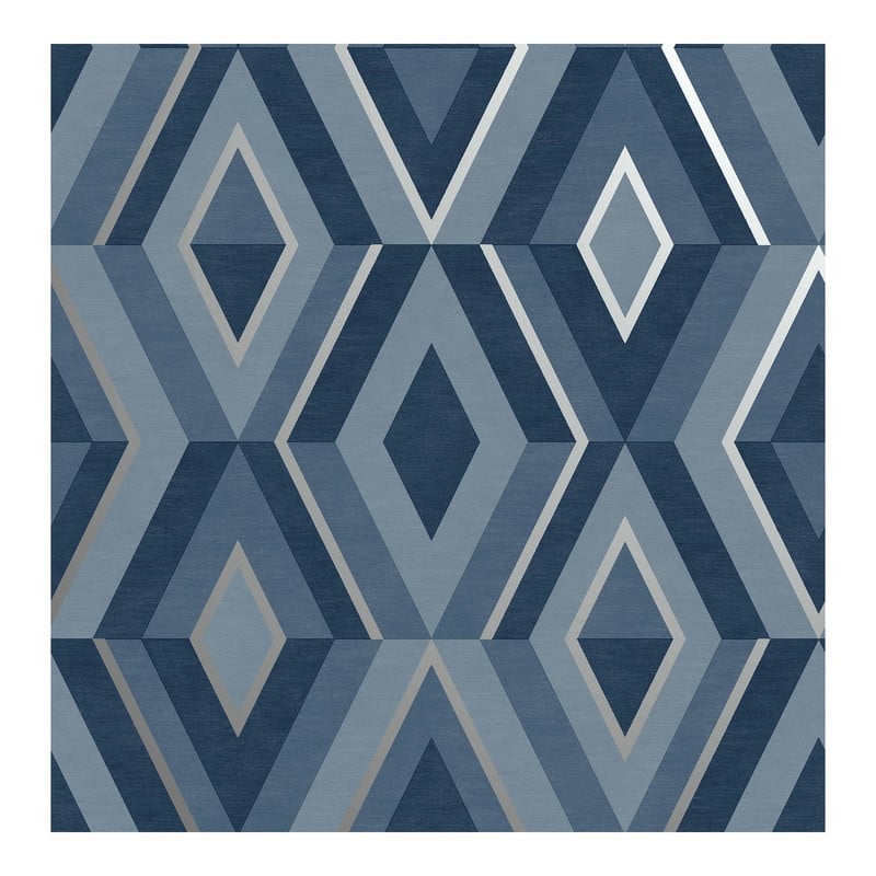 Fine Decor Shard Blue Geometric Wallpaper - 20.5 x 396 x 0.025