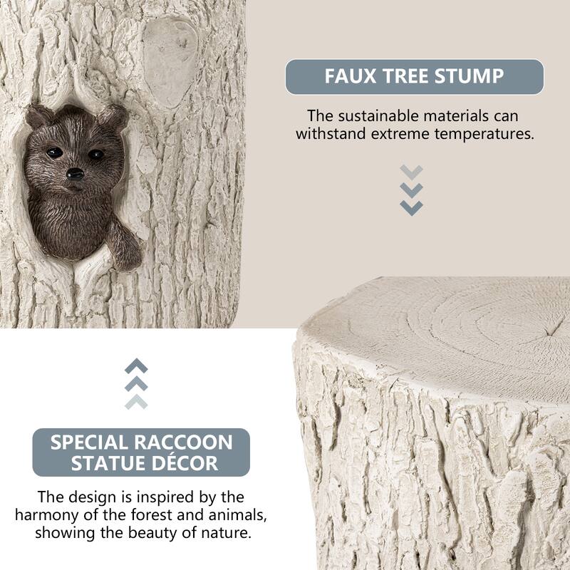 COSIEST Outdoor Antique Accent Stump Stool