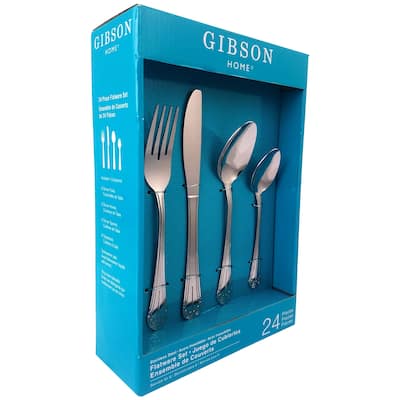 Terenzo 24 Piece Ornate Handle Service For 6 Silverware Set