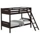 preview thumbnail 10 of 34, Luxury Twin-over-Twin Bunk Bed with Angled Ladder, White