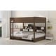 preview thumbnail 6 of 15, Queen over Queen Bunk Bed with Storage Cabinets and USB Ports, Antique Wood Color