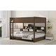 preview thumbnail 6 of 32, Vintage Modern Queen over Queen Wood Bunk Bed with Built-In Ladder,Storage Cabinets and USB Ports,Full-Length Guardrail