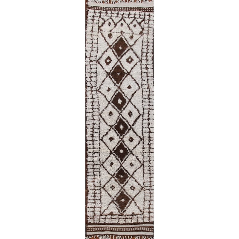 Plush Turkish Anatolian Runner Rug Hand-knotted Tribal Wool Carpet - 2'9"x 13'3"