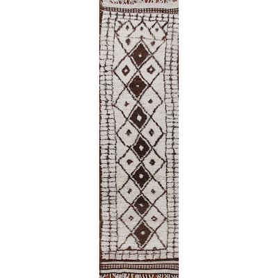 Plush Turkish Anatolian Runner Rug Hand-knotted Tribal Wool Carpet - 2'9"x 13'3"