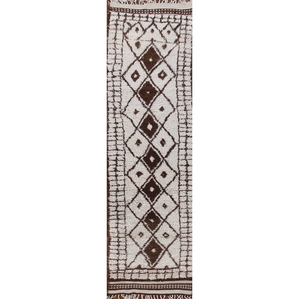Plush Turkish Anatolian Runner Rug Hand-knotted Tribal Wool Carpet - 2'9"x 13'3"